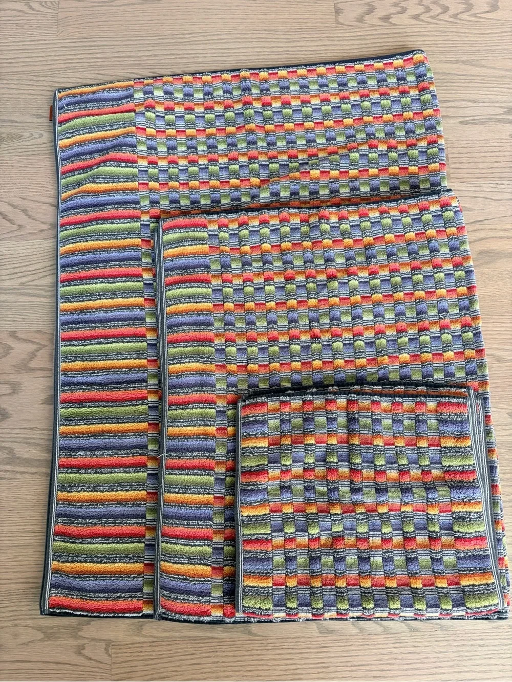 Missoni Home Linens Hand and Body Bath Towel Set Multicolored Striped Jacquard